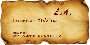Leimeter Aléna névjegykártya
